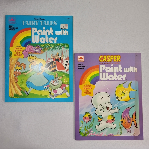 (2) Vtg Paint With Water Book - Casper The Ghost Walt Disney Fairy Tales - Picture 11 of 11